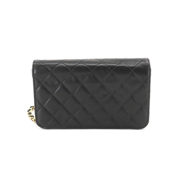 Chanel Mini Matelasse Chain Shoulder Bag Leather Black - Picture 2 of 9